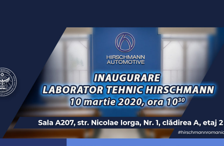 Laborator didactic Hirschmann, inaugurat la UMFST