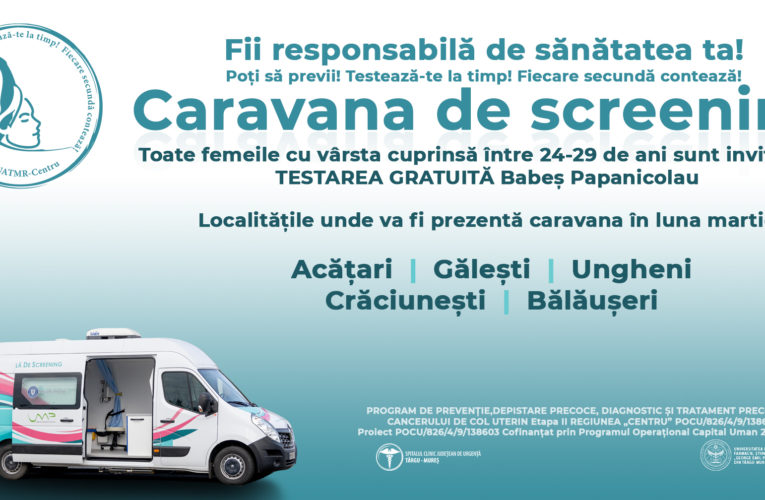 Caravana mobilă de screening – programul lunii martie