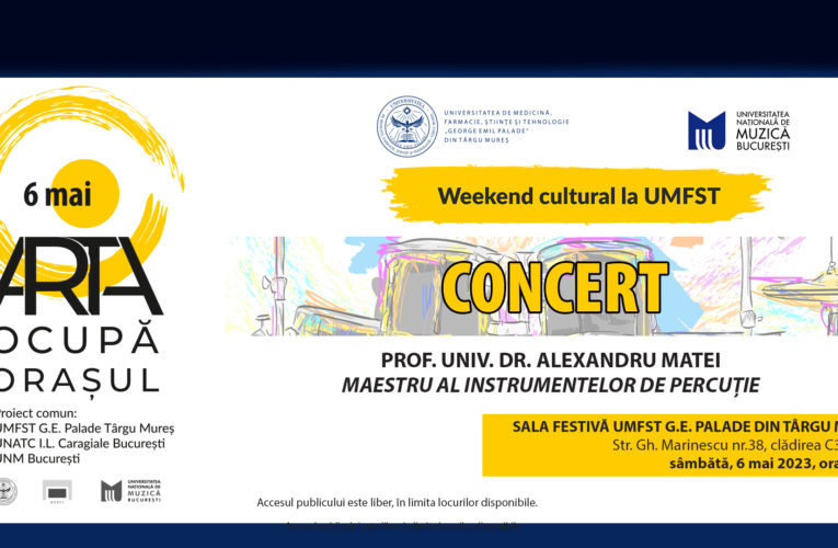 Maestrul percuției, Prof. dr. Alexandru Matei, recital în cadrul programului „Weekend cultural la UMFST”